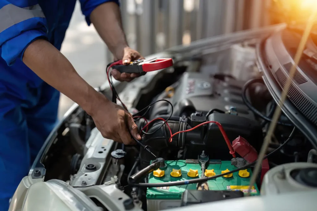 Car battery servicing
